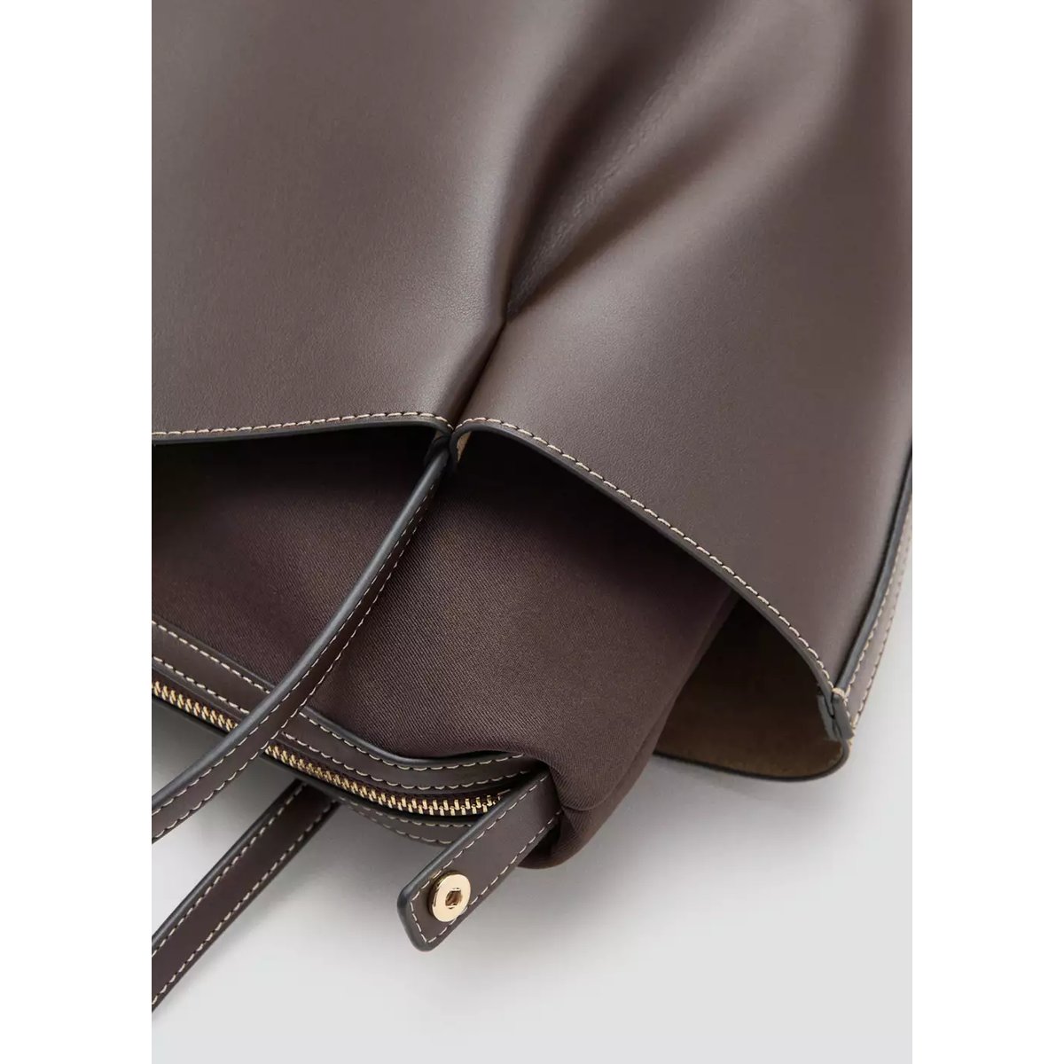 Grand sac cabas chocolat, MANGO
