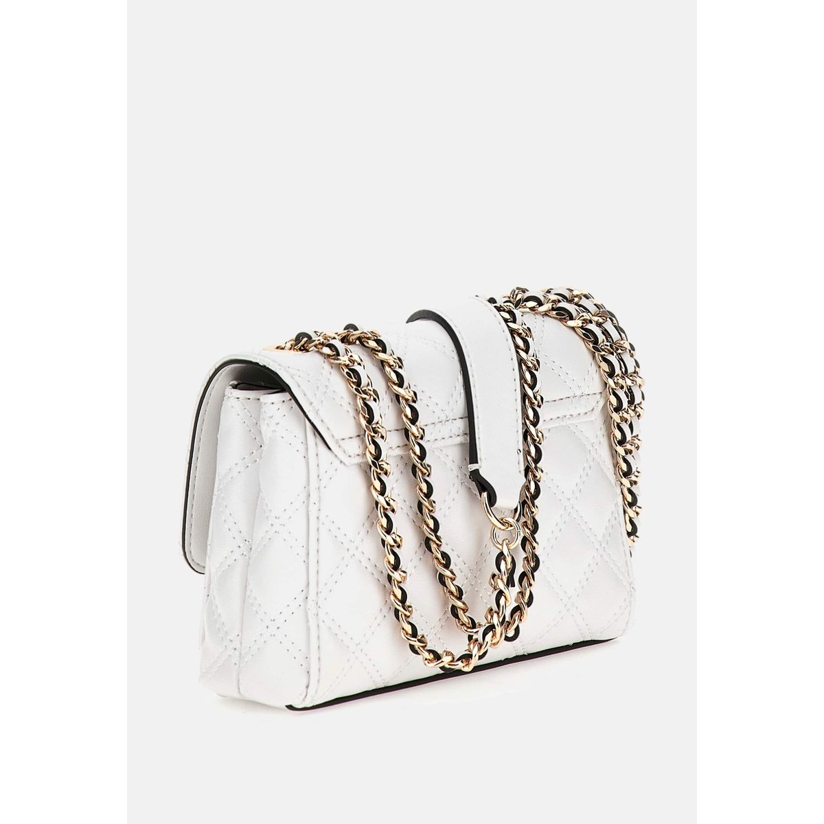 Mini Sac À Bandoulière Giully Surpiqué blanc, GUESS