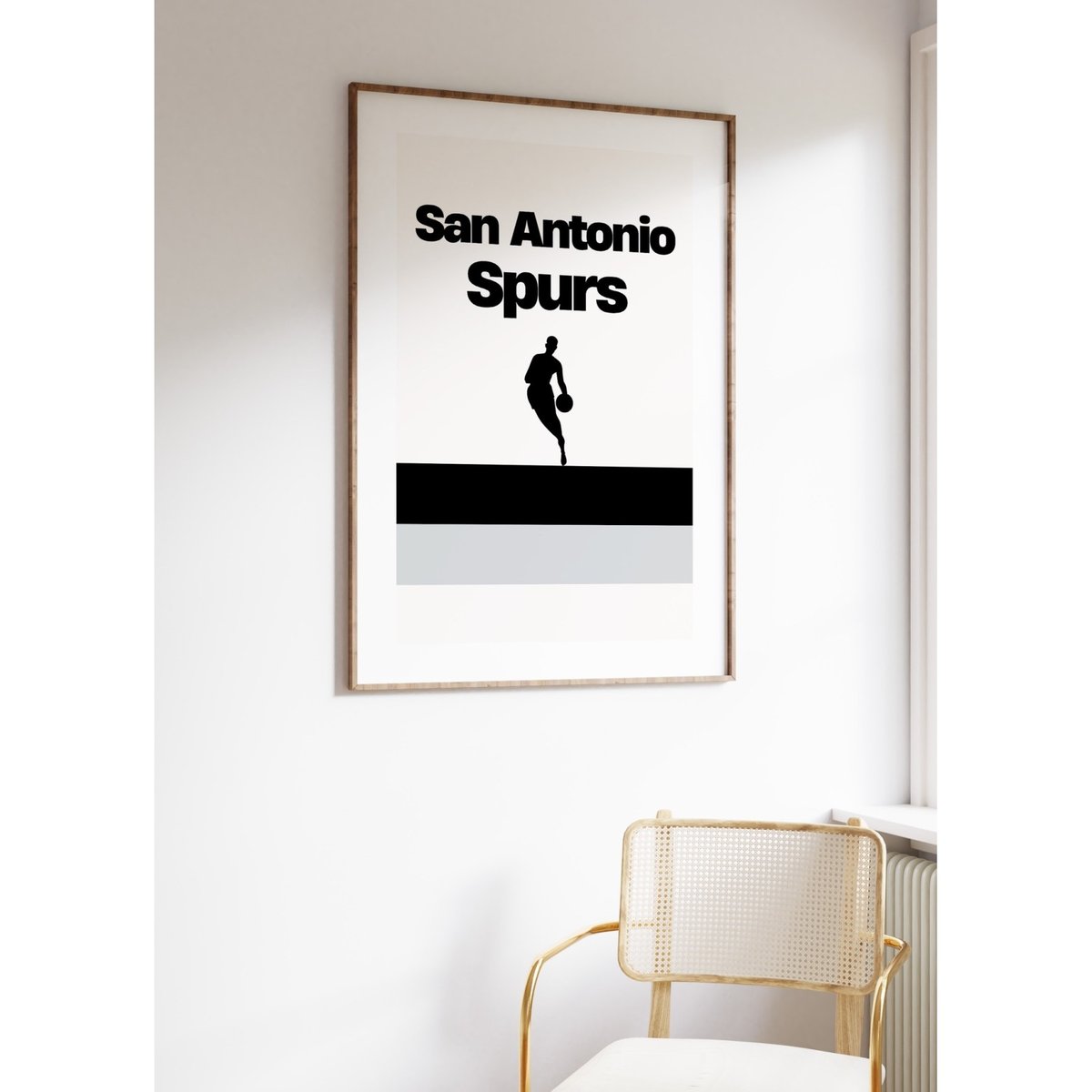 Affiche San Antonio Spurs - Design minimaliste blanc, L'AFFICHERIE
