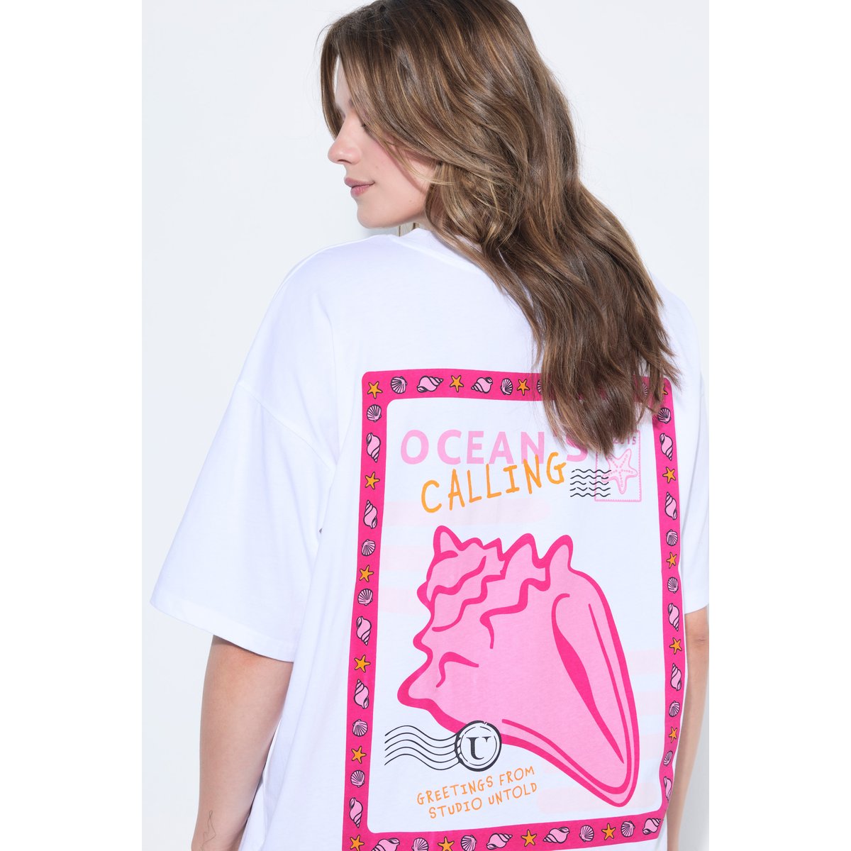 T-shirt oversize, grand imprimé XL au dos blanc neige, STUDIO UNTOLD