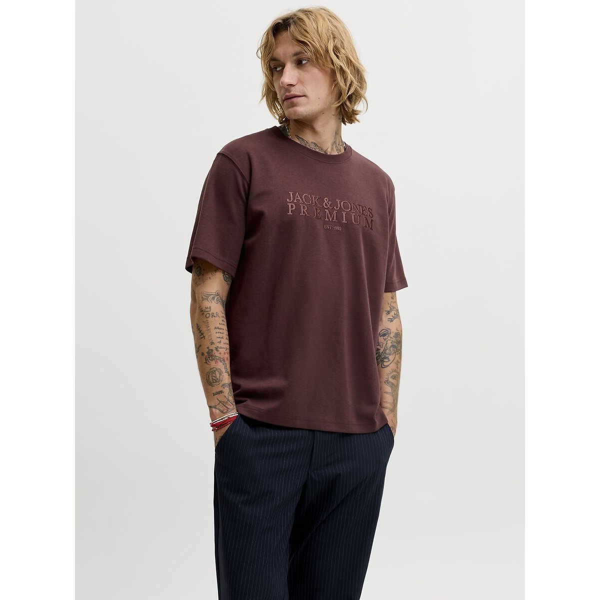 T-shirt manches courtes chocolat, JACK & JONES