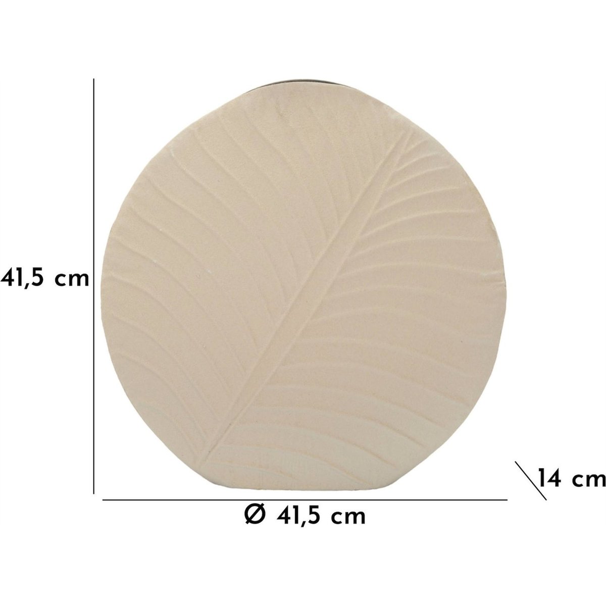 Vase rond en fer relief dune MODERN crème, RECOLLECTION