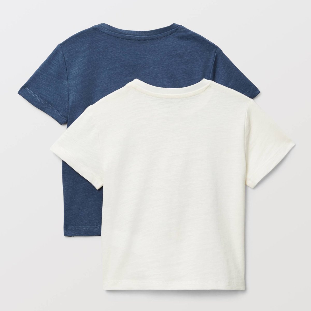 Lot de 2 t-shirts manches courtes imprimé et uni en coton BIO GOTS ecru, BOUT'CHOU