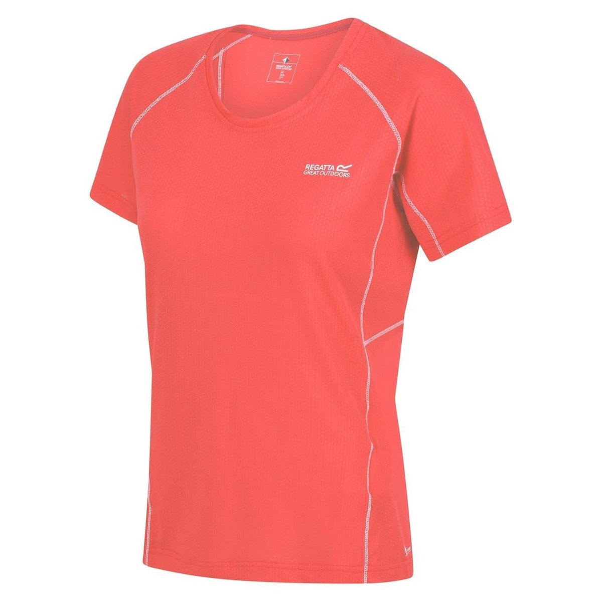 T-shirt manches courtes motif/style détail contrasté DEVOTE pêche fluo, REGATTA
