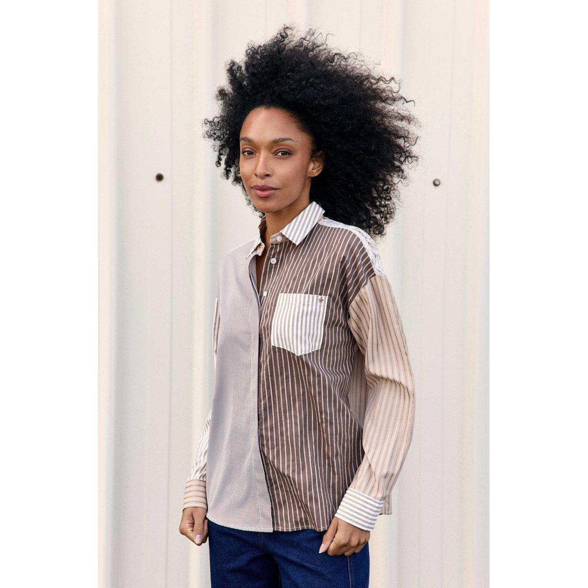 CHEMISE imprimé rayures, marinière CELINE 13-patch, LA PETITE ETOILE