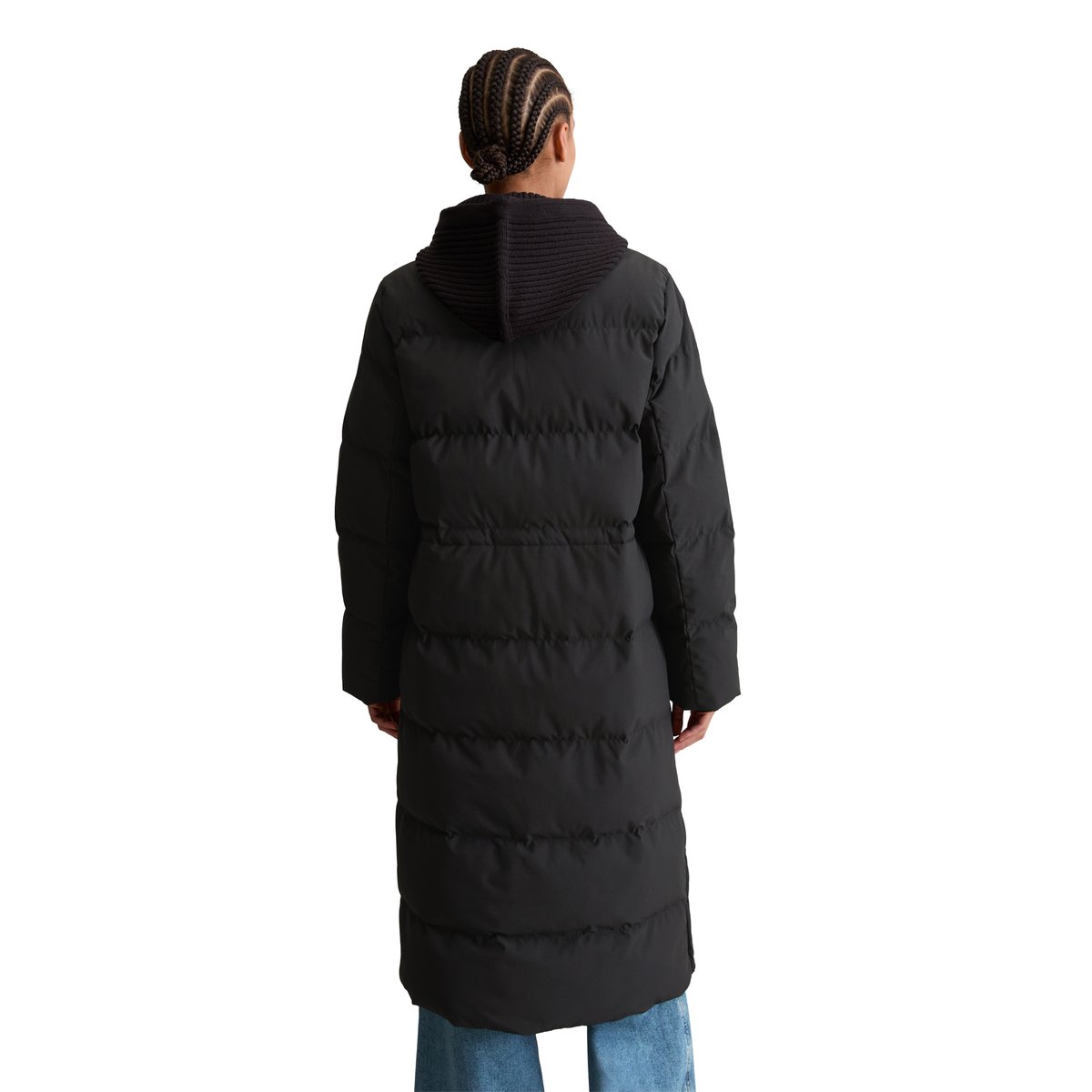 Manteau bouffant regular avec capuche tricotée amovible noir, MARC O’POLO DENIM
