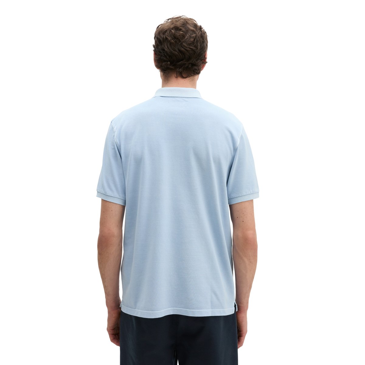 Polo Piqué Garment-dyed régulier en coton bio bleu, MARC O'POLO