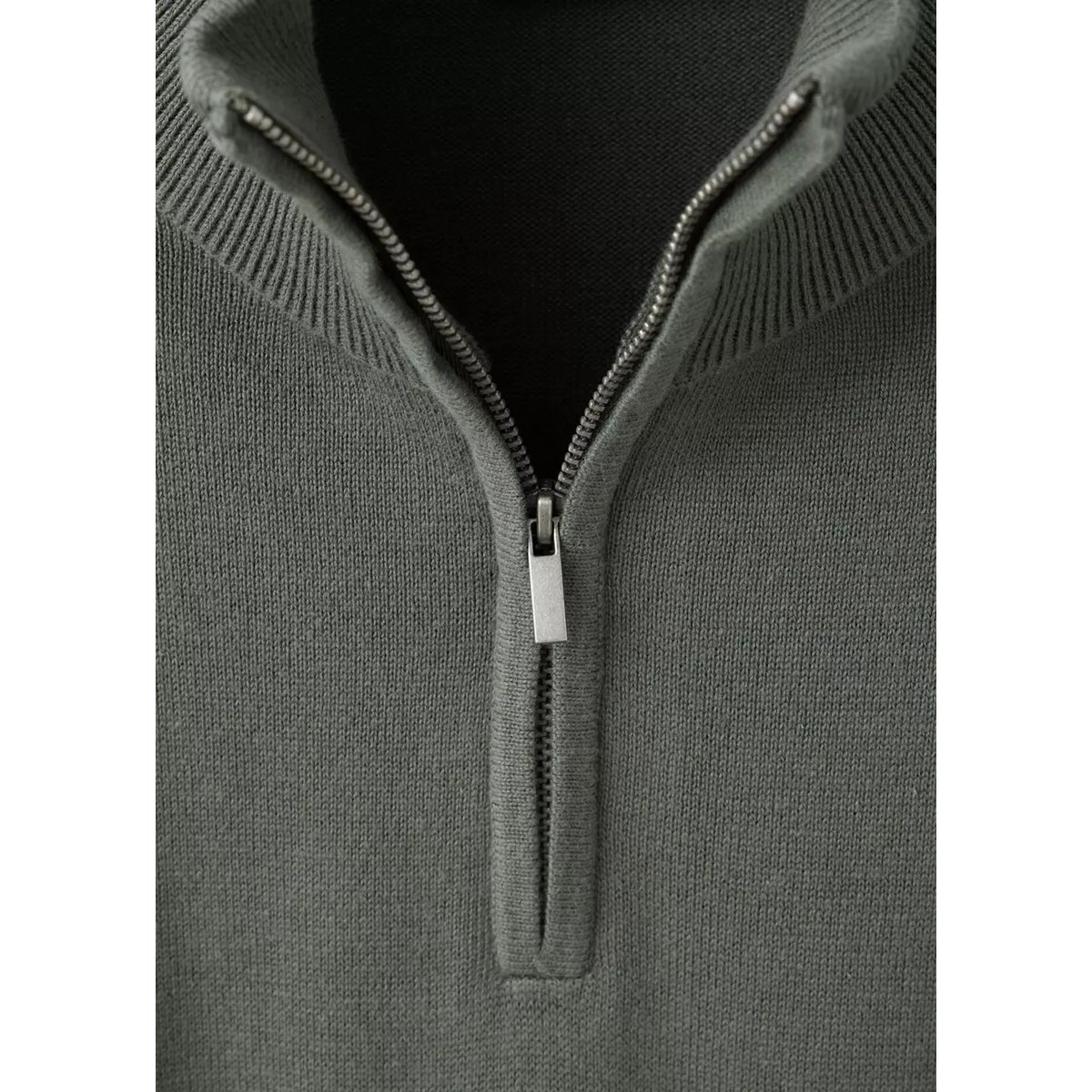 Pull-over col roulé fermeture Éclair vert forêt, MANGO TEEN