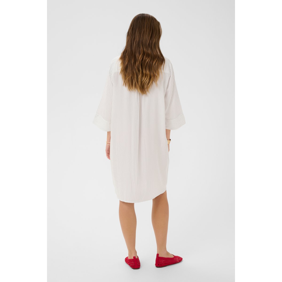 Robe blanc bleu white blue stripe, CREAM