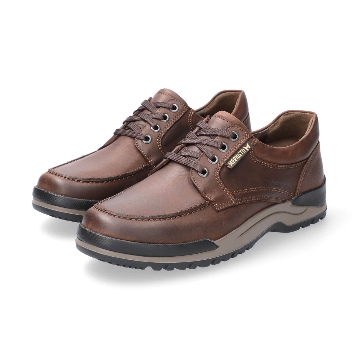 Derbies en cuir nubuck CHARLES marron foncé 5115, MEPHISTO