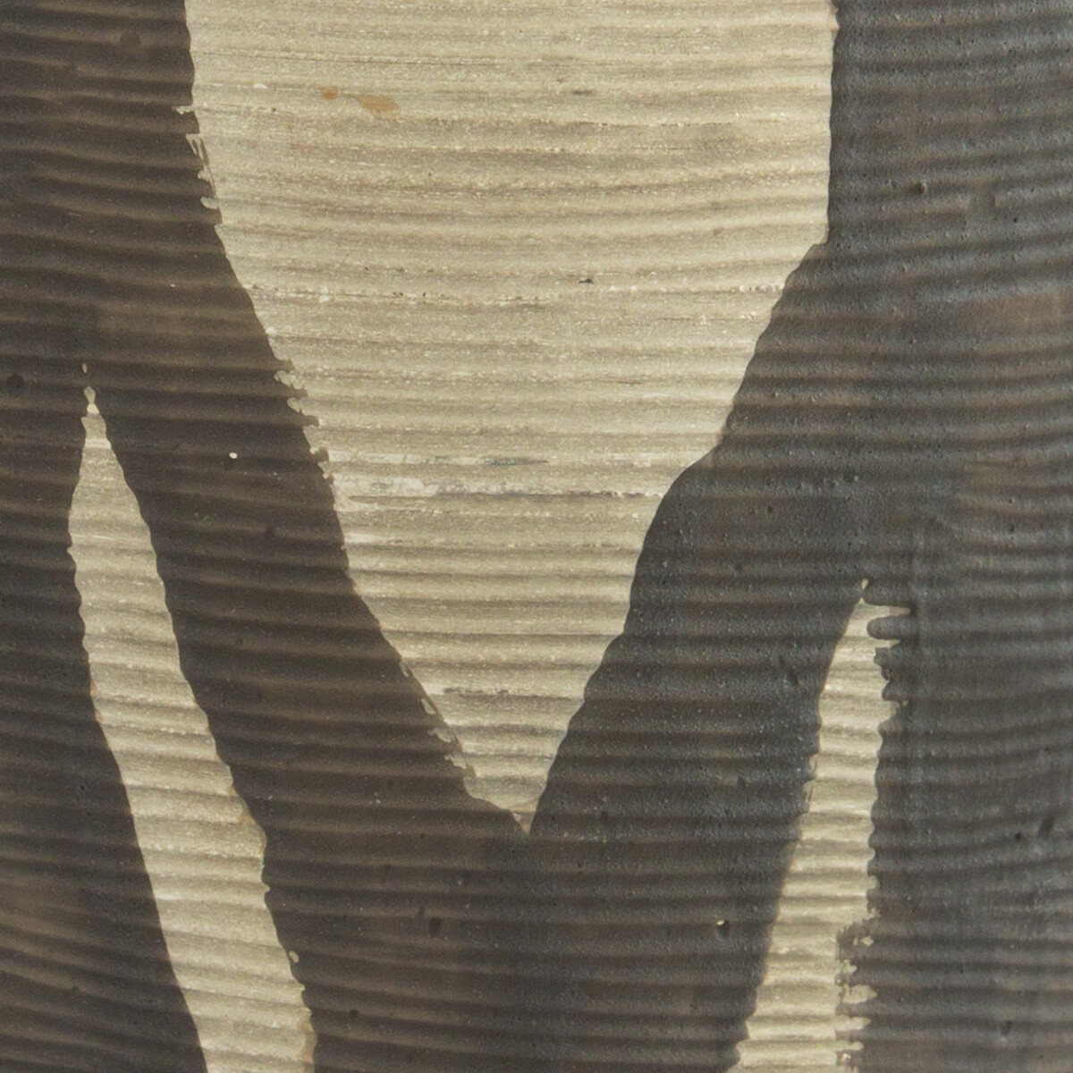 Jarrón de vidrio pintado con rayas mate, al. 20,5 cm, Hedi bronce envejecido, AM.PM