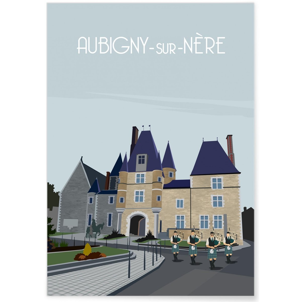 Affiche ville Aubigny-sur-Nère blanc, L'AFFICHERIE