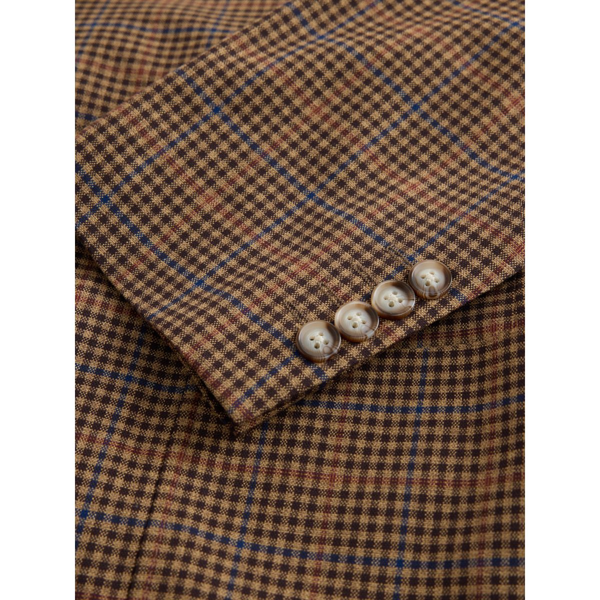 Veste de costume ajustée à carreaux gun club marron, NEXT