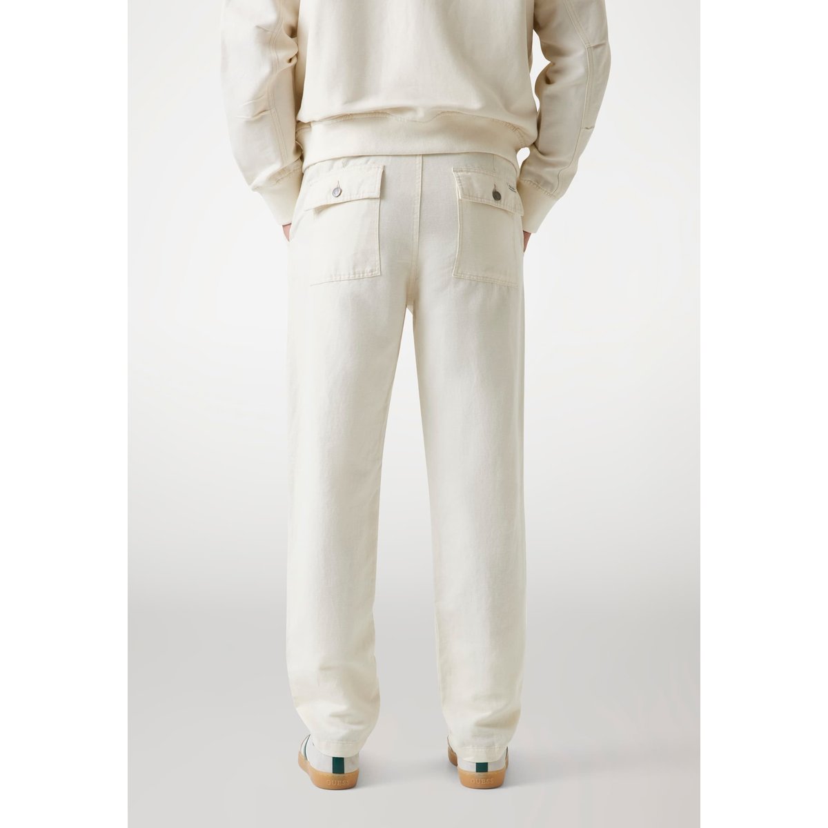 Pantalon Décontracté Lin Mélangé crème, GUESS