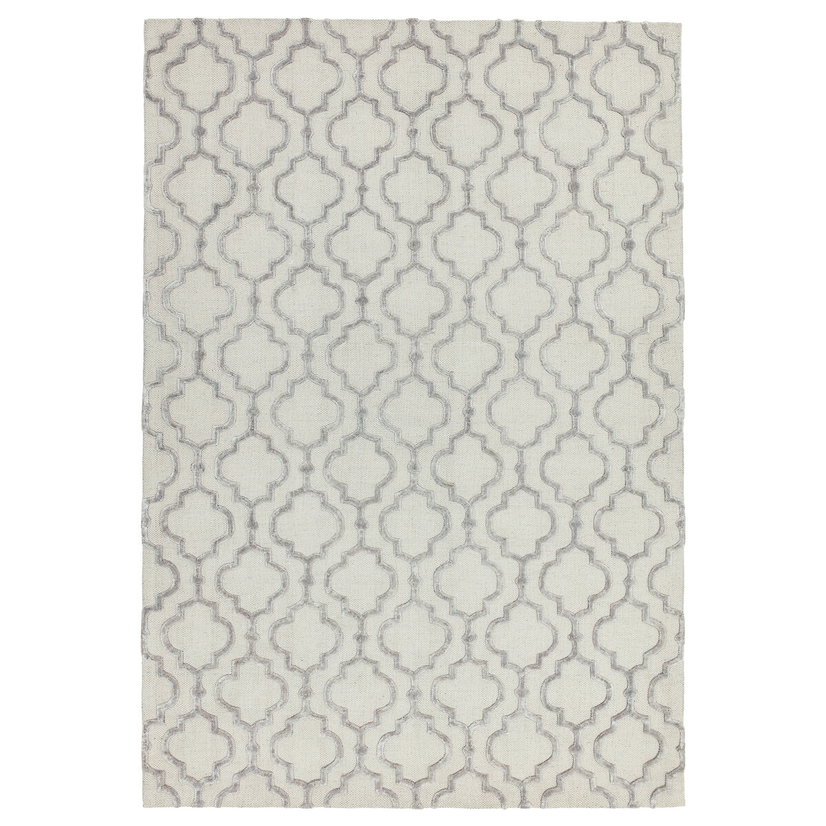 Ogee Hand Woven Dhurrie Rug grey, SO'HOME