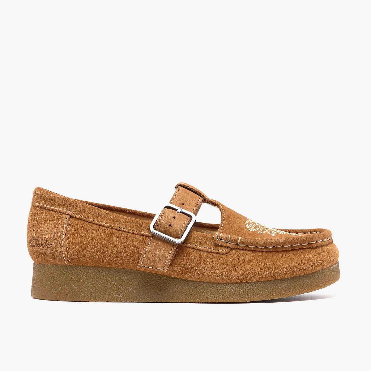 Wallabee Evo Bar suede ballet pumps cinnamon, CLARKS