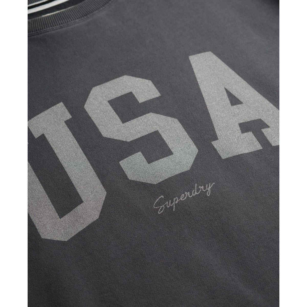 Athletic Essentials Sweat-shirt Ample Col Rond anthracite, SUPERDRY