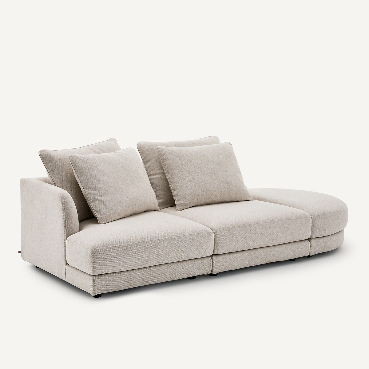 Demi-canapé gauche, modulable en tweedé, TIBERIO ivoire, AM.PM