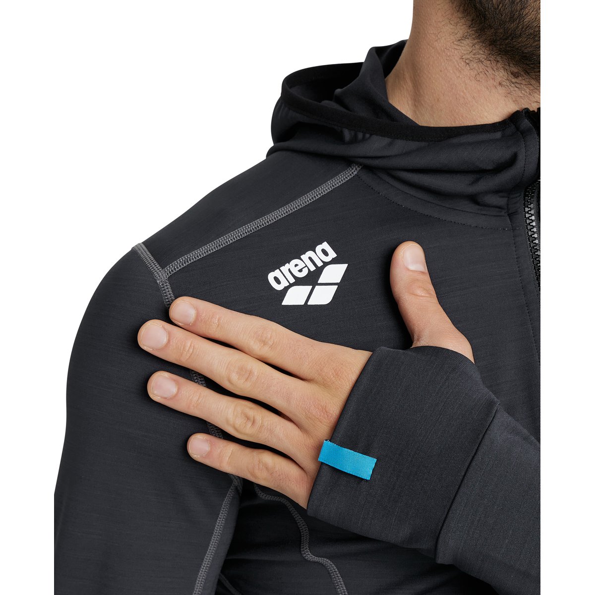 Veste de sport à capuche Spacer black, ARENA