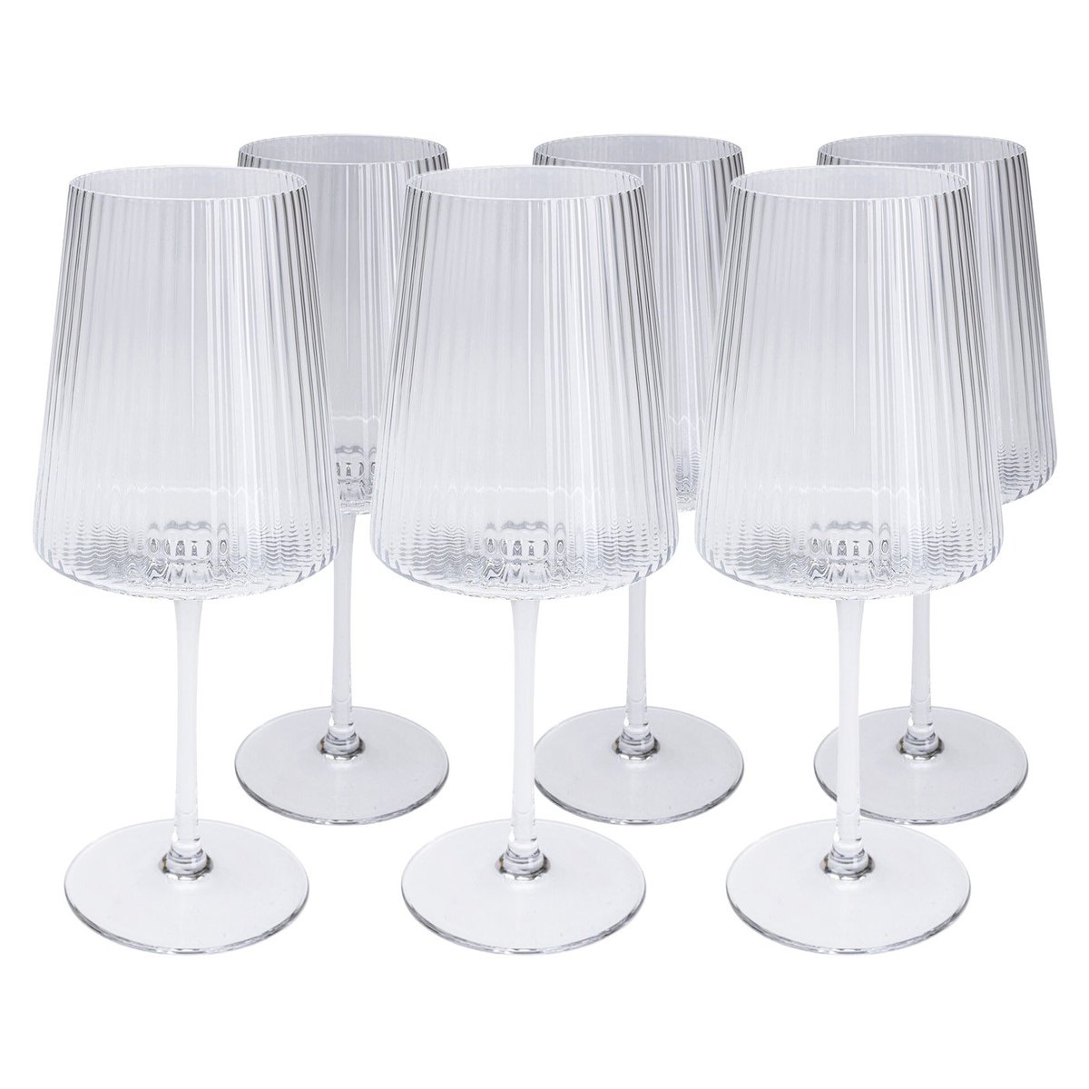 Lot de 6 verres à vin, RIFFLE transparent, KARE DESIGN
