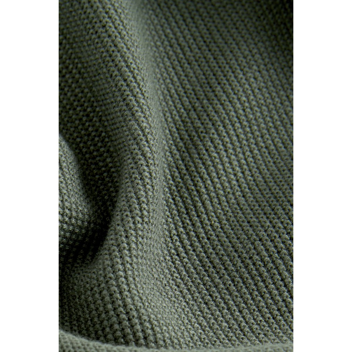 Polo en maille à manches longues et col zippé vert, NEXT