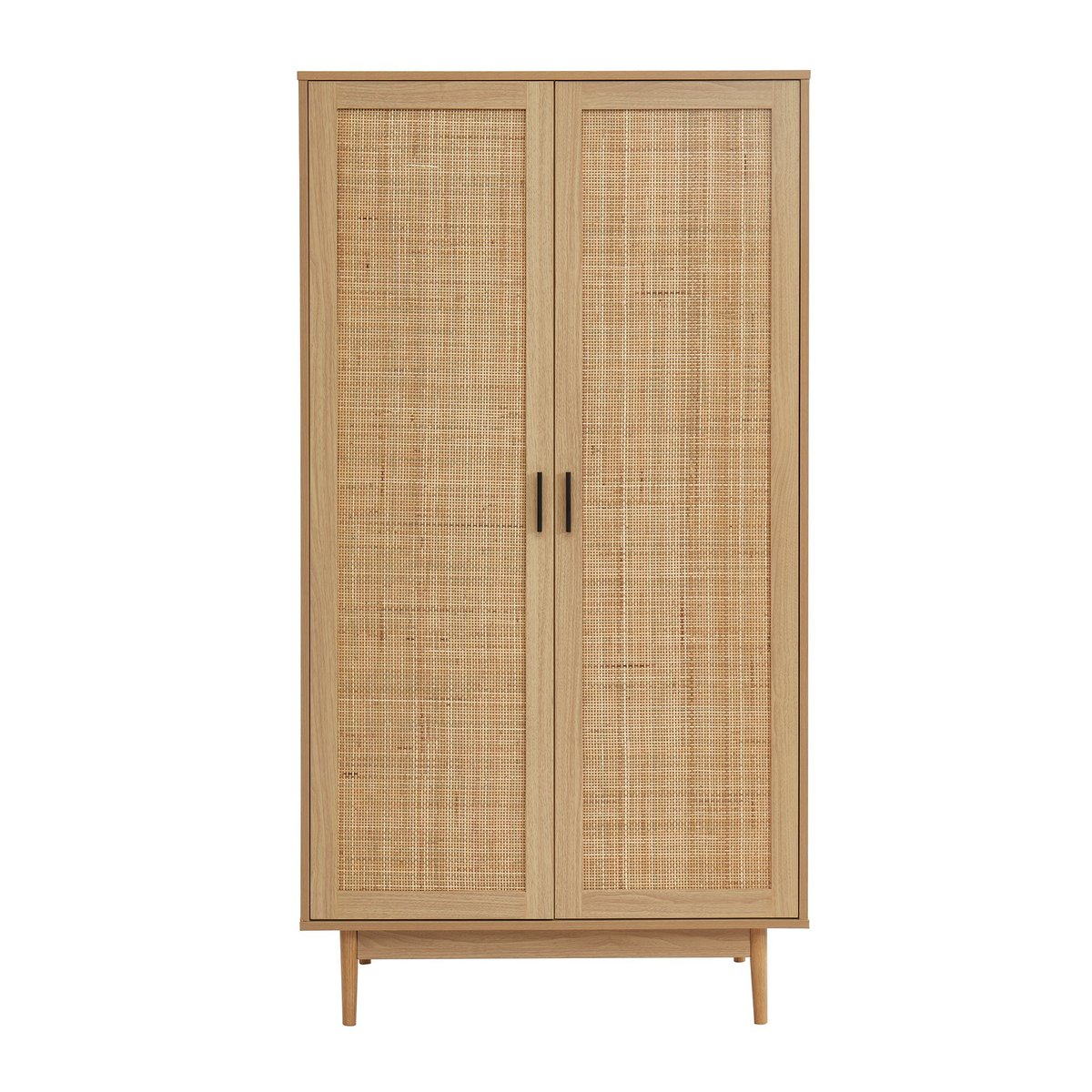 Armoire cannage rotin 2 portes AMANA chêne clair, BAÏTA