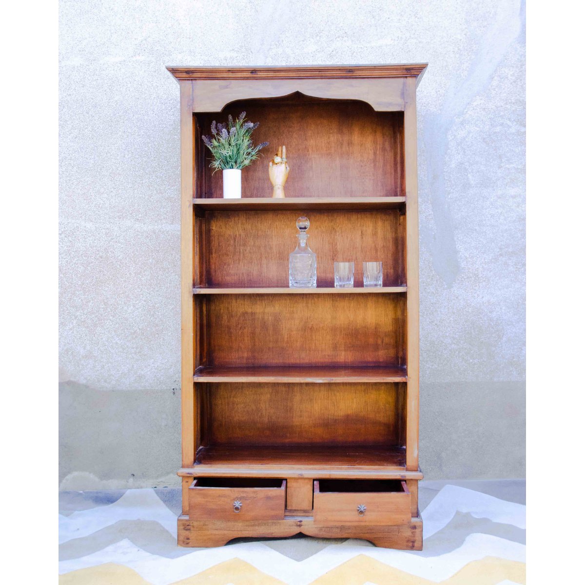 Bibliothèque en teck Madeleine N°742 - Bon état bois foncé, DEBONGOUT