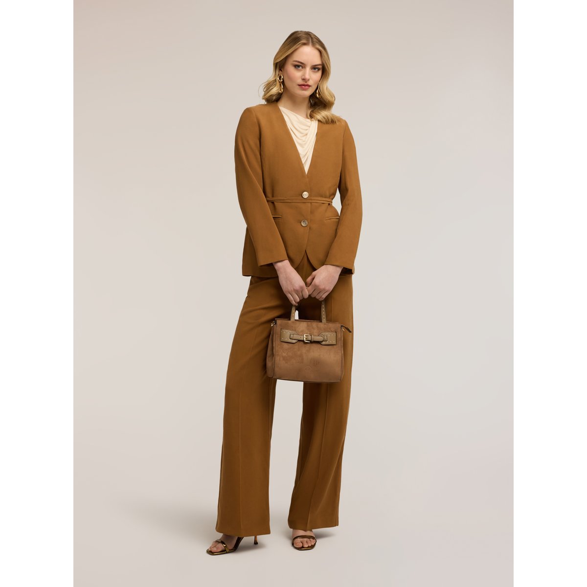 Pantalon palazzo marron, MOTIVI