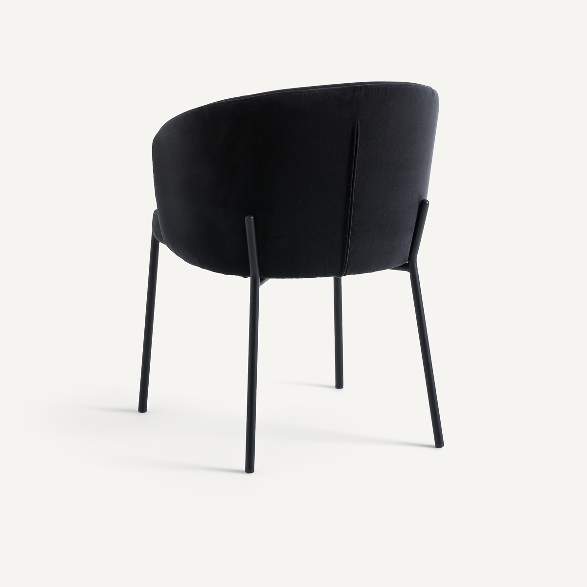 Fauteuil de table en métal et velours, KINNA gris charbon, AM.PM