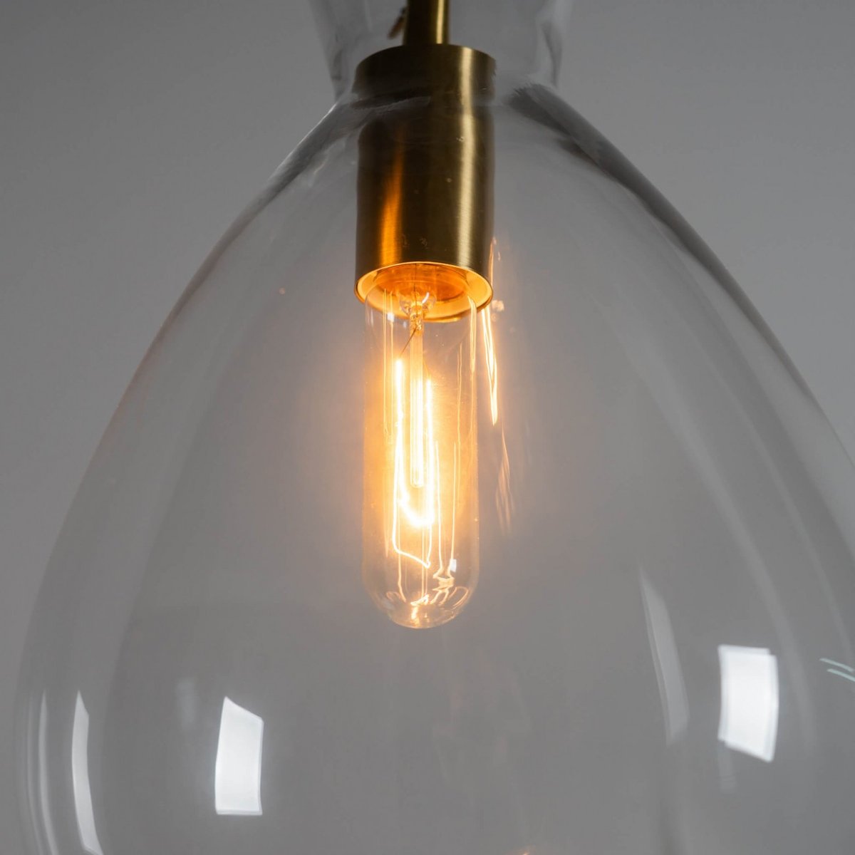 Suspension goutte verre clair - GABRIELA transparent et doré, KOSILUM
