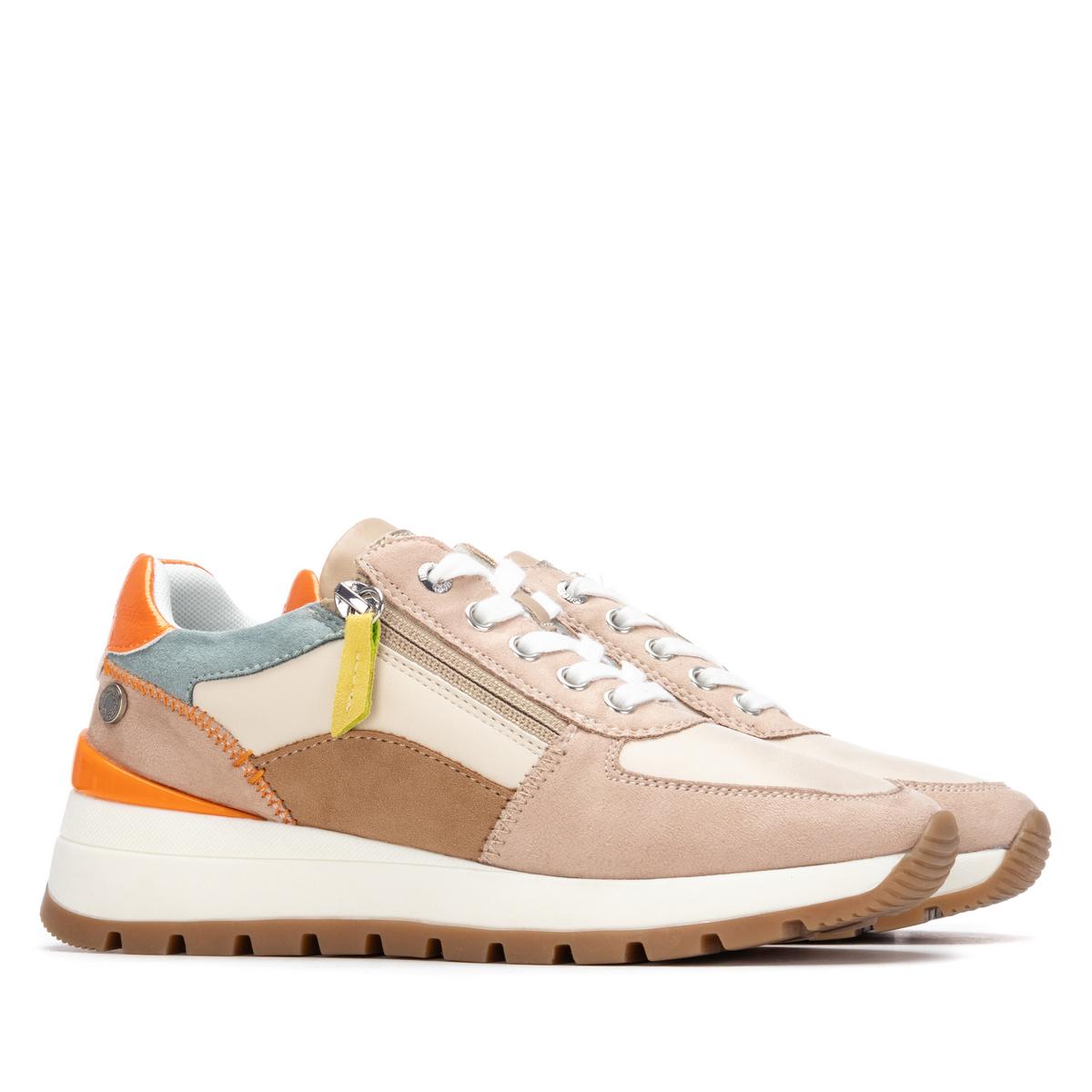 Baskets Plaine Décontractée Fermeture éclair beige, REFRESH