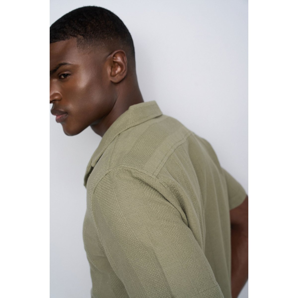 CHEMISE TEXTURÉE À MANCHES COURTES vert, SALSA JEANS