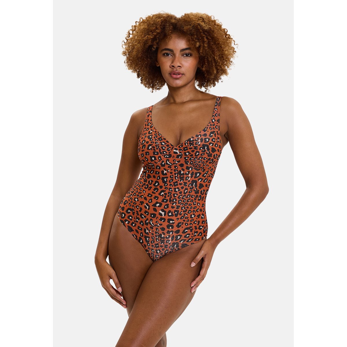 Maillot de bain une pièce LANGKAWI animal terracotta, SANS COMPLEXE