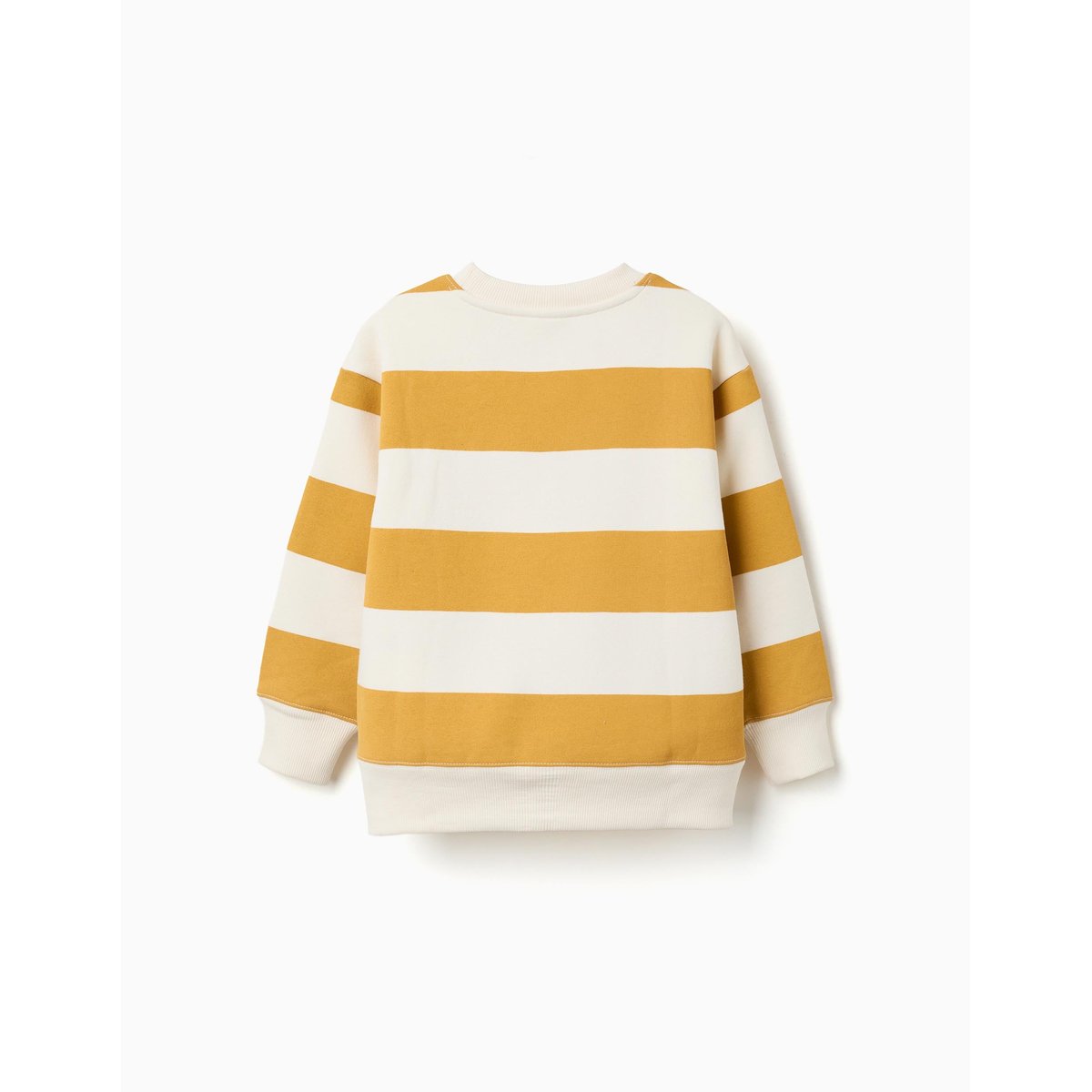 Sweat en coton peigné à rayures et imprimé jaune, ZIPPY