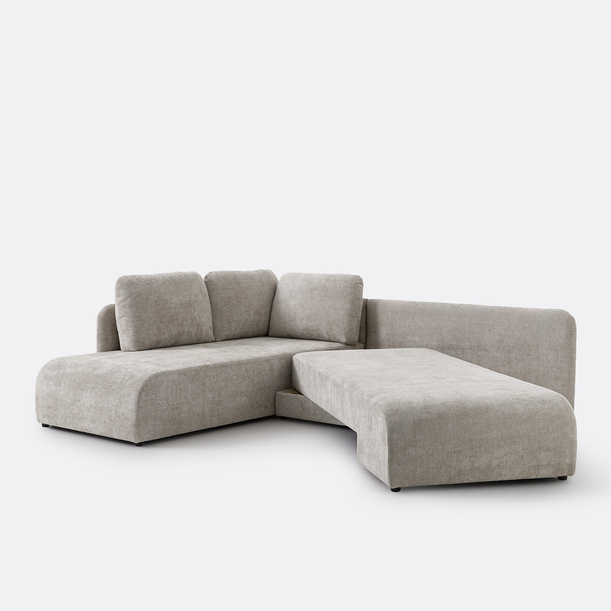 Canapé d'angle convertible chenille croisée, Gina taupe, LA REDOUTE INTERIEURS