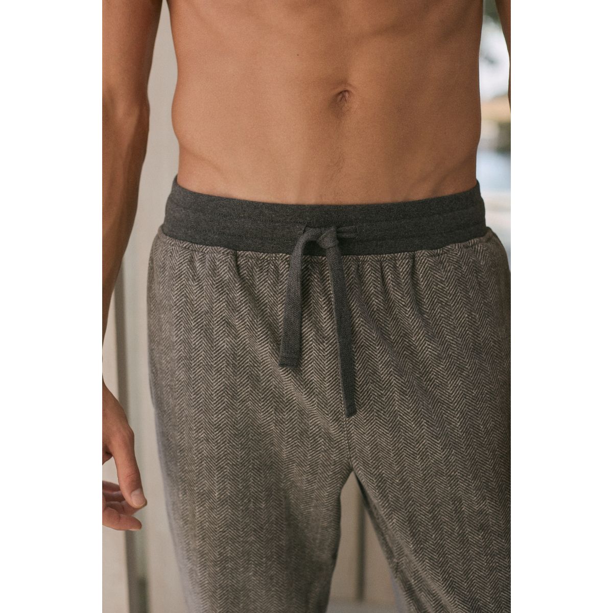 Pyjama thermique à ourlets élastiques gris, NEXT