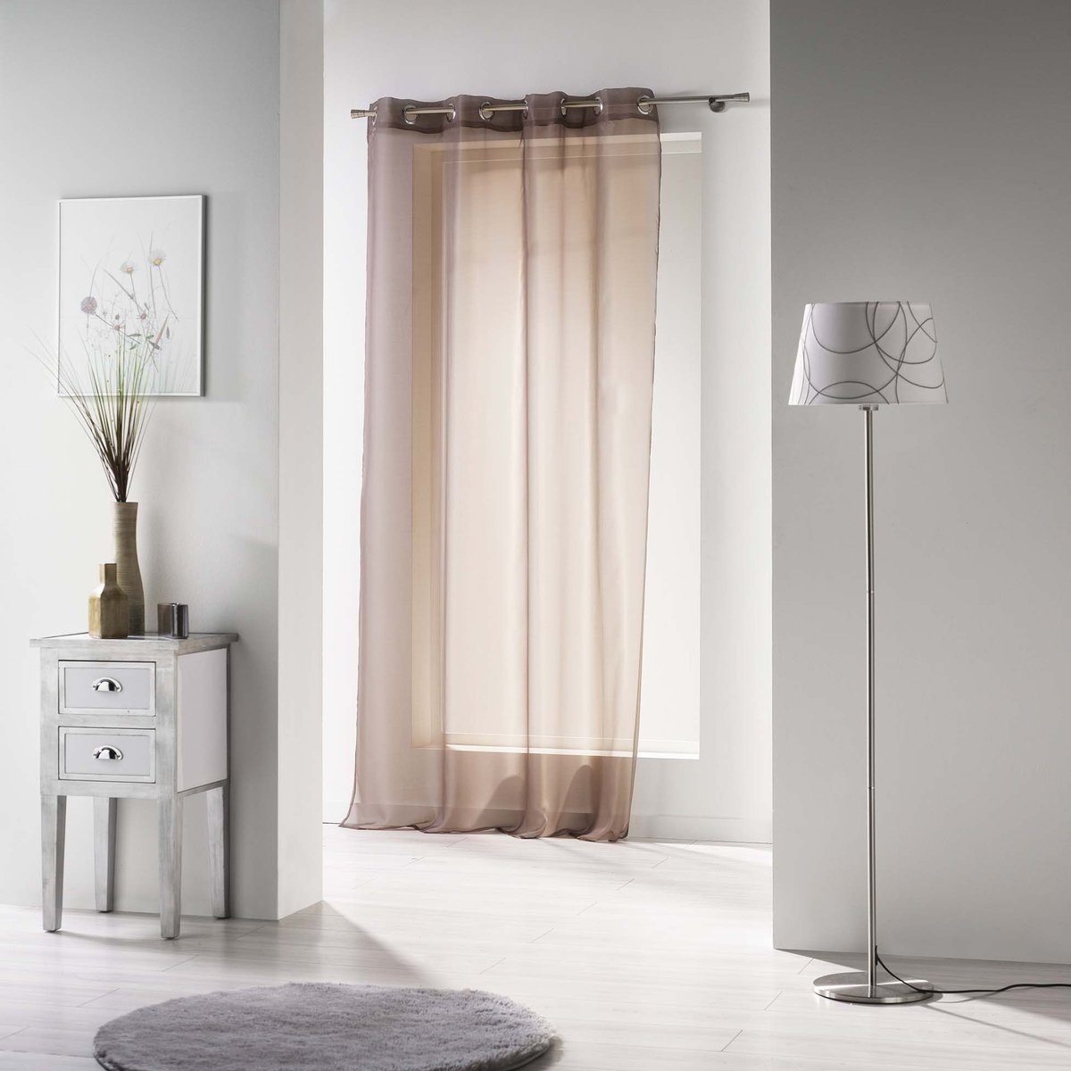 Panneau a oeillets Collection Voile uni Voiline creme, EDEN