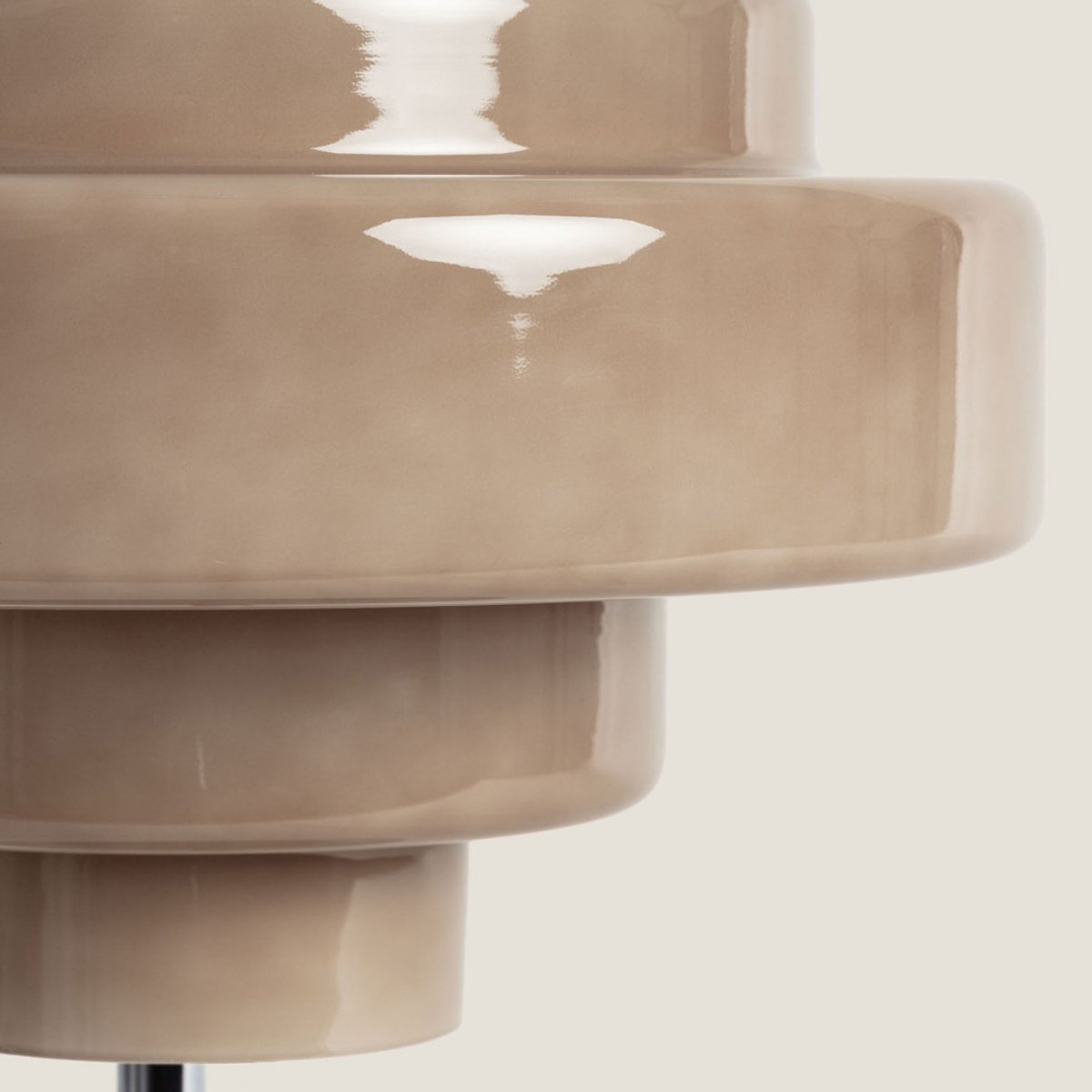 Lampe à poser en verre et métal- ELLA taupe, DRAWER
