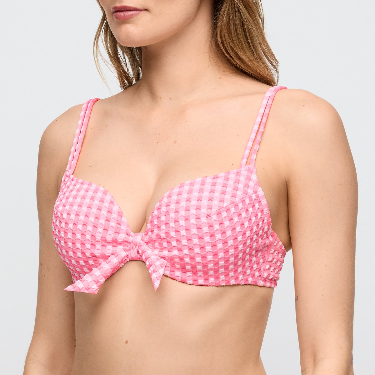 Haut de bikini rembourré coeur MARY LYNN rose - rose gingham, MARIE JO