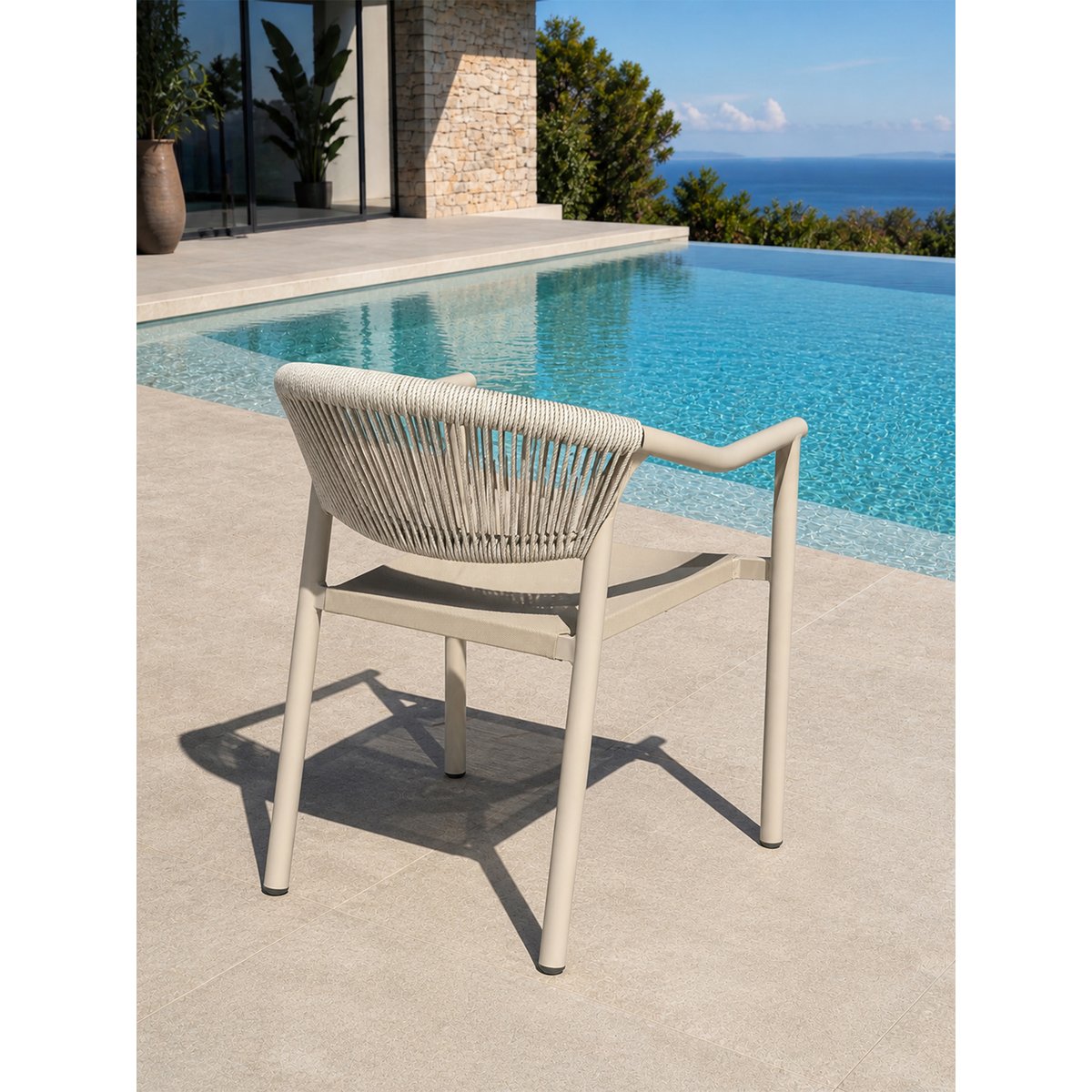Lot de 2 fauteuils de jardin SUMBA grège, DCB GARDEN