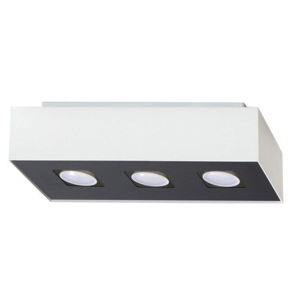 Plafonnier Acier Blanc/Noir GU10 3 Mono blanc, EDEN