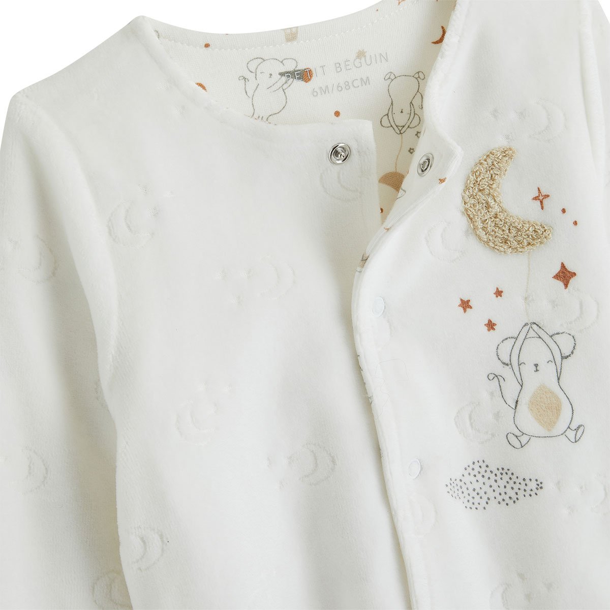 Ensemble bébé gilet et pantalon en velours Eliah ecru, PETIT BEGUIN