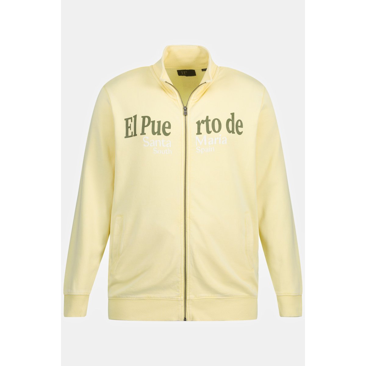Gilet en molleton avec col montant. Délavage jaune clair, JP1880