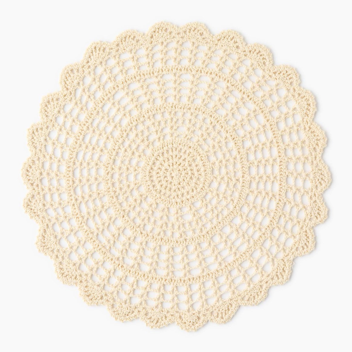 Set de table rond en crochet, D38cm off white, MONOPRIX
