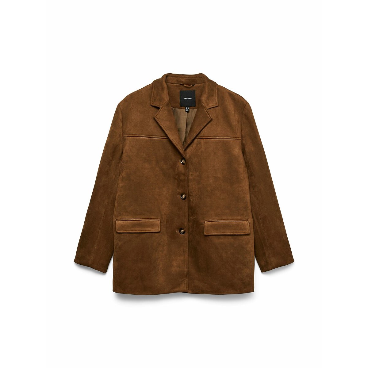 Faux Suede Blazer Jacket brown, VERO MODA