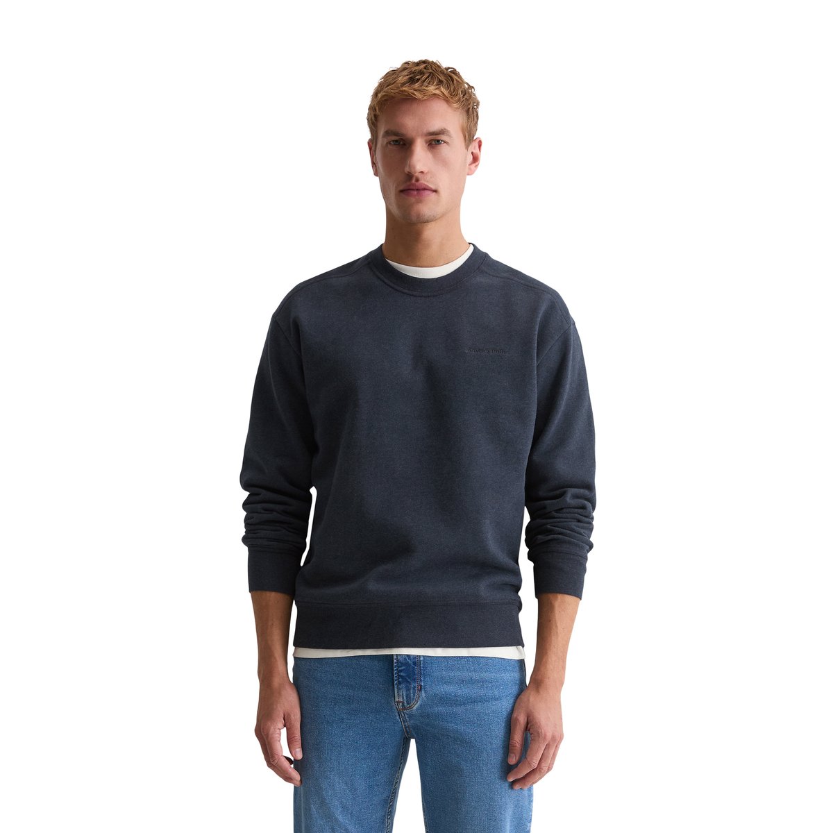 Sweat-shirt ample en coton bio doux bleu foncé, MARC O'POLO