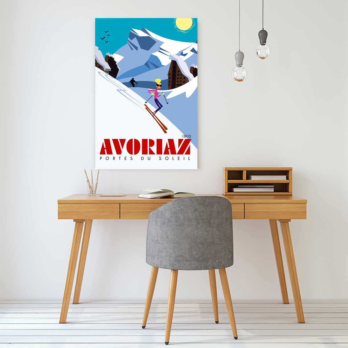 Tableau de voyage avoriaz 1800 tableau alu dibond, HEXOA