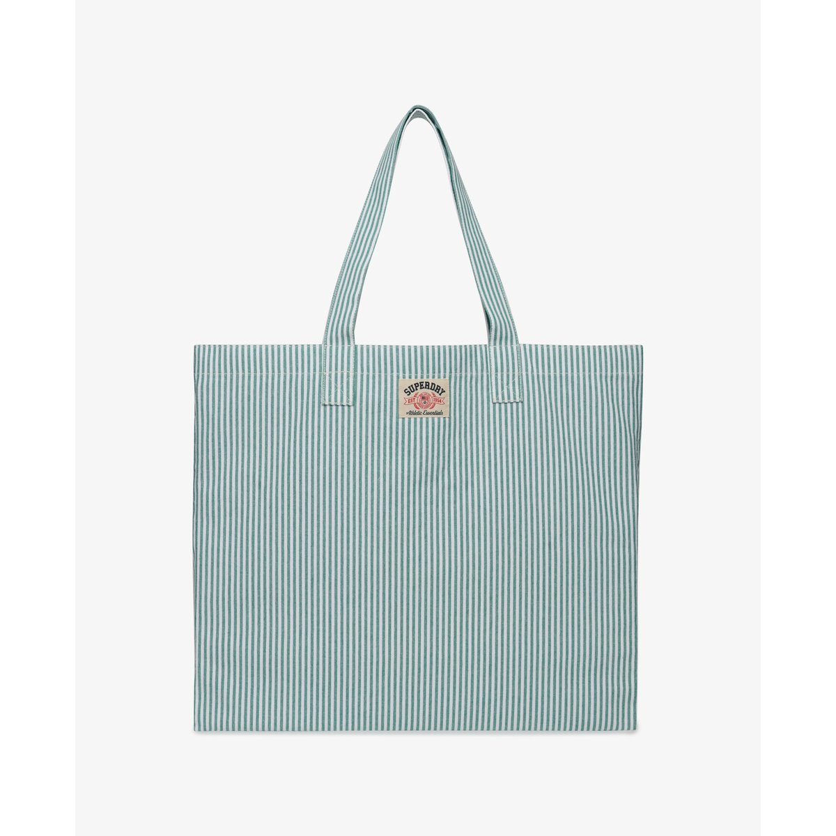 Tote Bag Oxford Stripe Coupe Classique rayé craie menthe poivrée, SUPERDRY