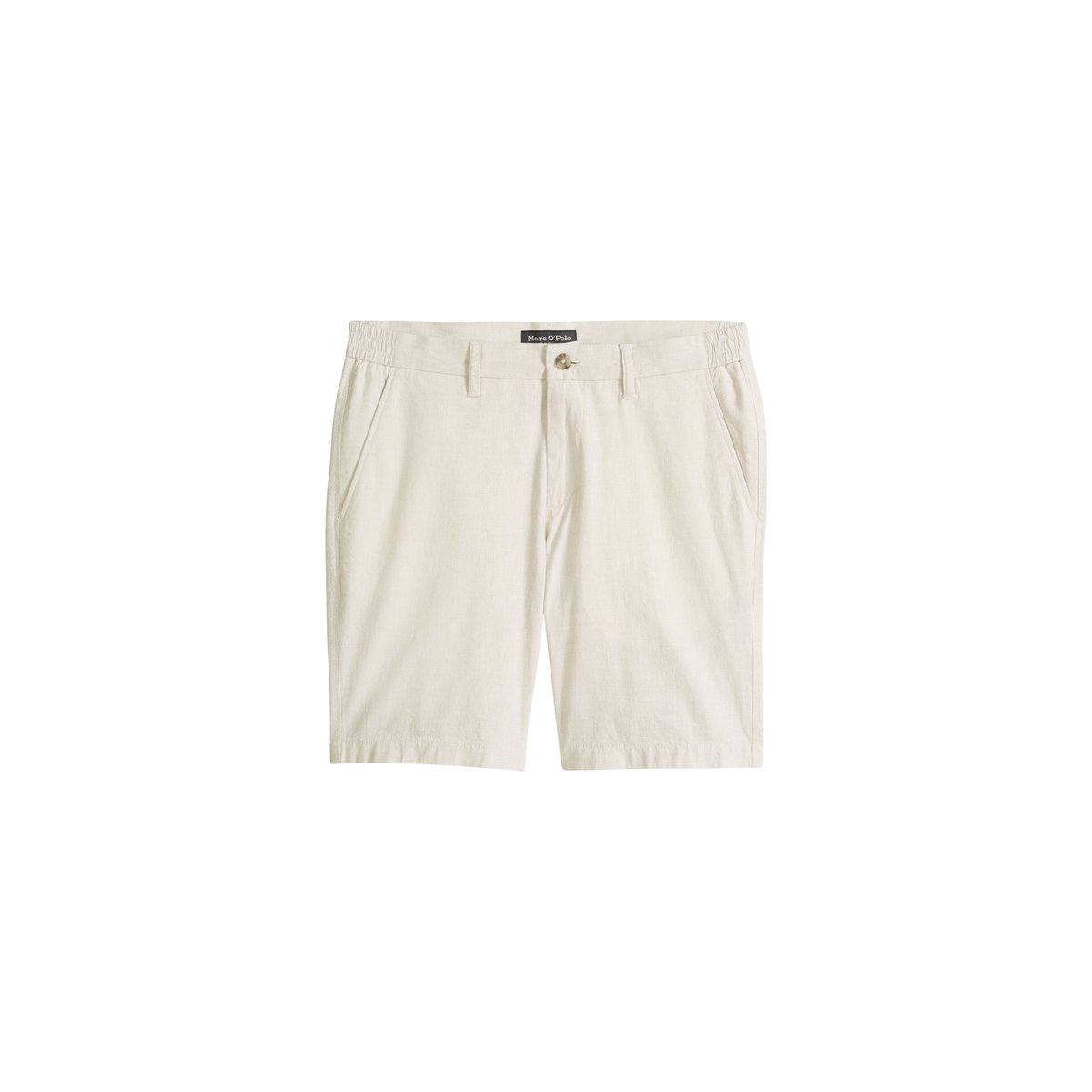 Short modèle Salo slim en mélange de coton et de lin bio beige, MARC O'POLO