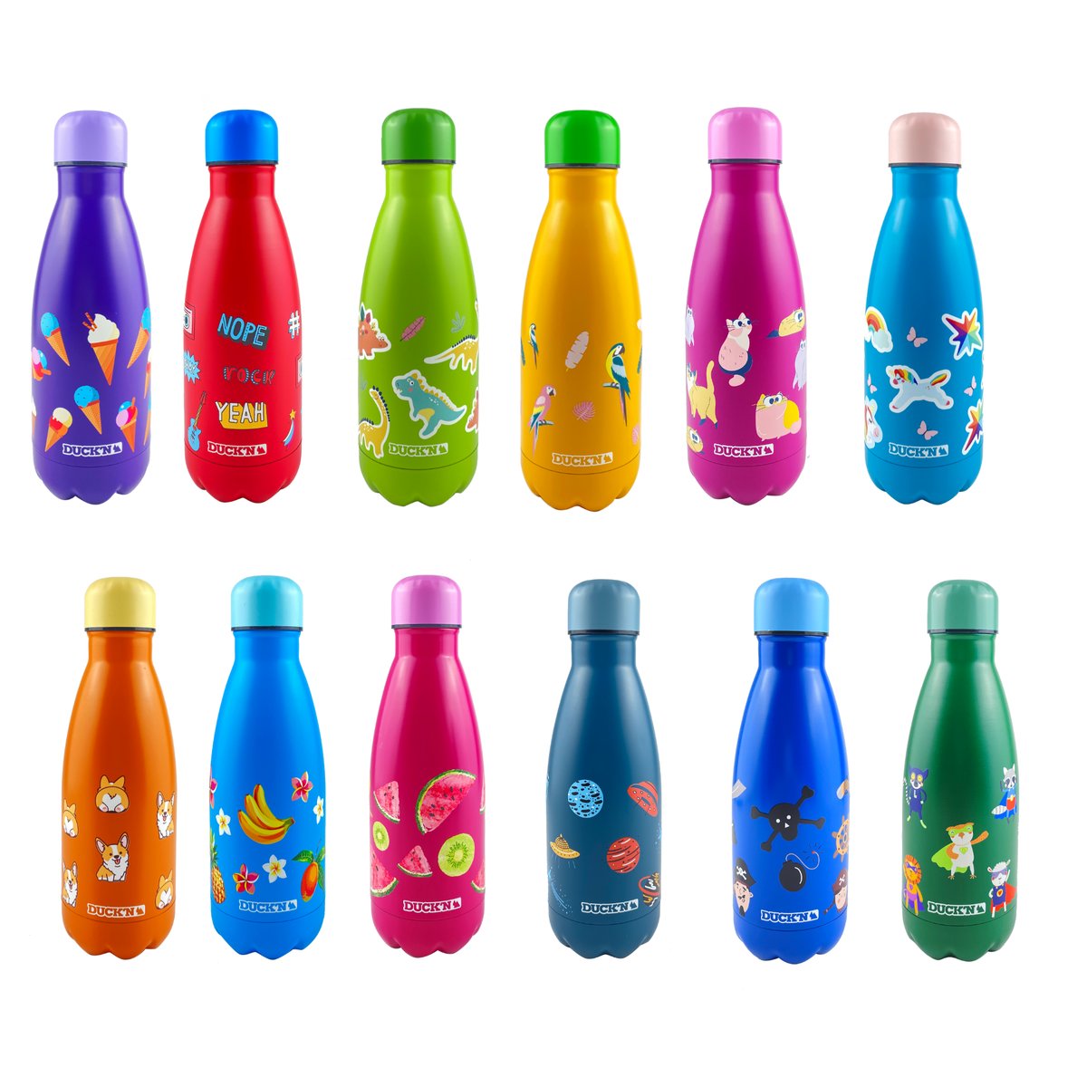 Bouteille isotherme design Summer, HAPPY BOTTLE bleu, ARTIME
